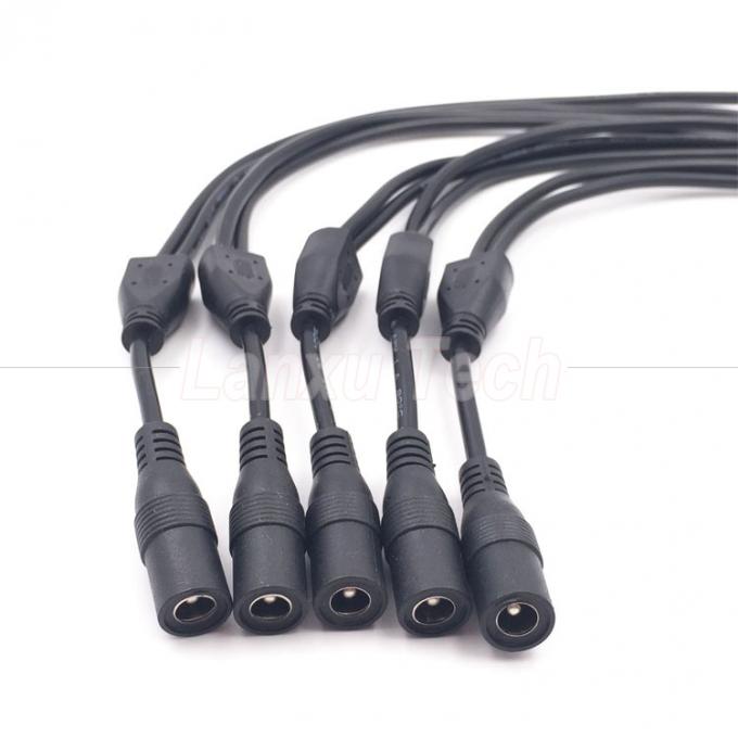 DC macho feminina 5.5x2.1mm Jack Splitter cabo de extensão de energia para luz LED Câmera de vigilância de vídeo 4