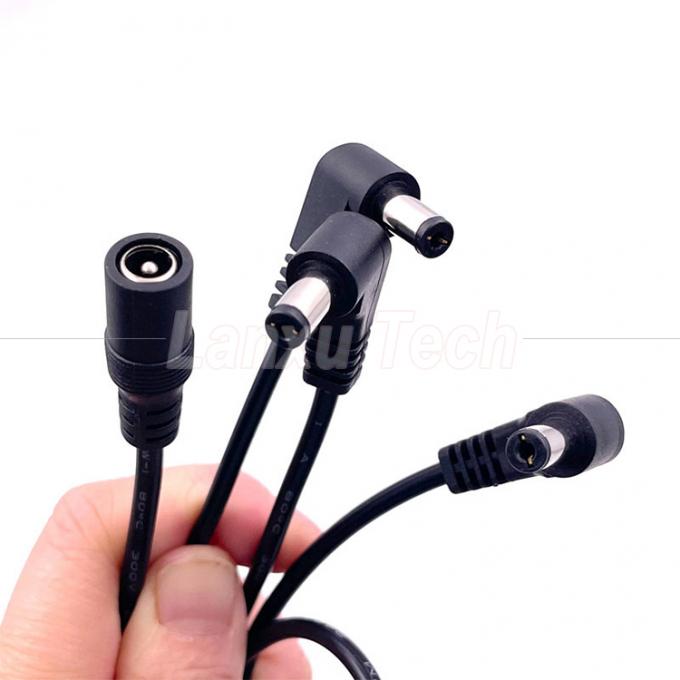 1 Fêmea para 3 Ângulos Machos Formas de DC Splitter Cable de Extensão de Potência para CCTV Security Camera 4