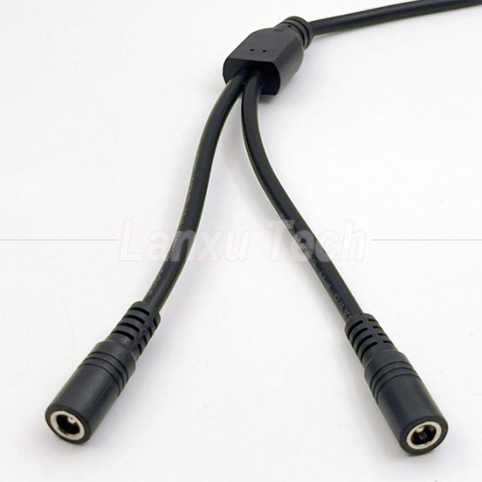 1 Fêmea para 2 vias Fêmea DC 5.5x2.1mm Splitter cabo de extensão de energia para câmeras de segurança CCTV LED Strip Light 3