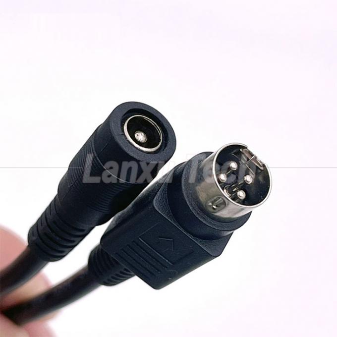 4 pines Mini DIN para DC Jack Feminino 5.5x2.1mm cabo de extensão de energia para câmera DVD TV PC impressora de código de barras 3