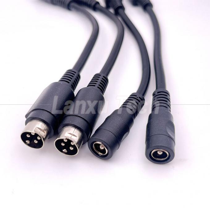 4 pines Mini DIN para DC Jack Feminino 5.5x2.1mm cabo de extensão de energia para câmera DVD TV PC impressora de código de barras 5