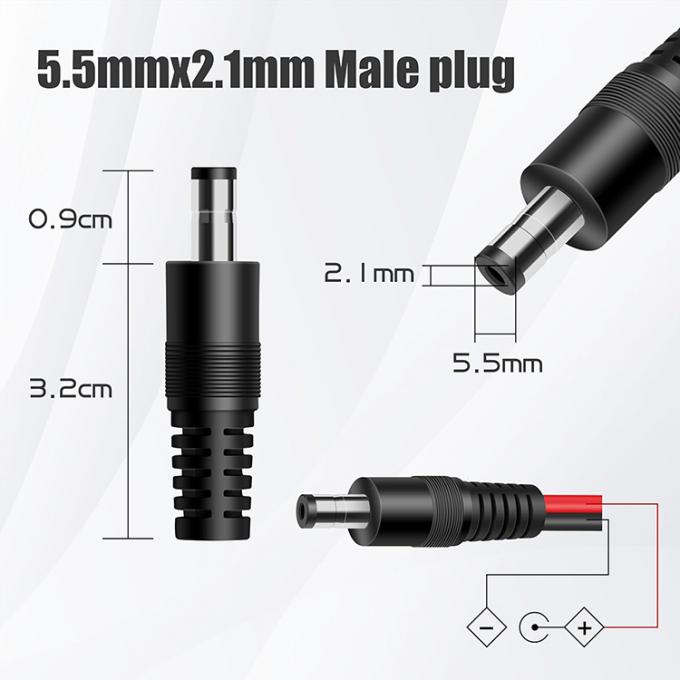 12v DC 5.5mm X 2.1mm macho para 4mm Plug Banana Cable 3