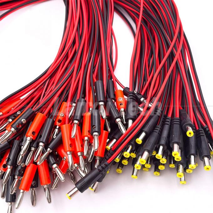 12v DC 5.5mm X 2.1mm Jack de barril masculino para 4mm Banana Plugs Test Leads Cable de energia 4