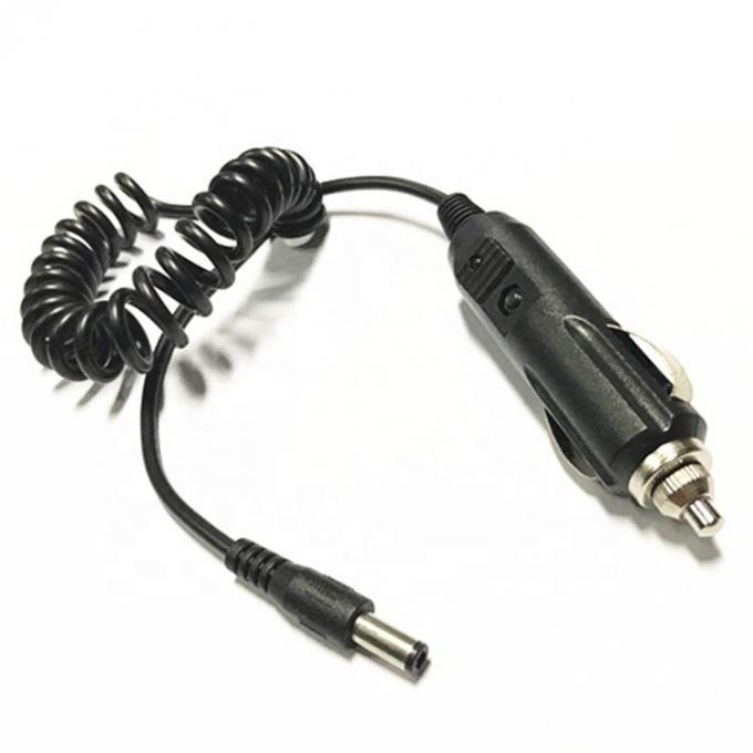12V Spring Coiled Car DC Jack 5.5x2.1mm Cable de extensão do isqueiro de cigarros 2