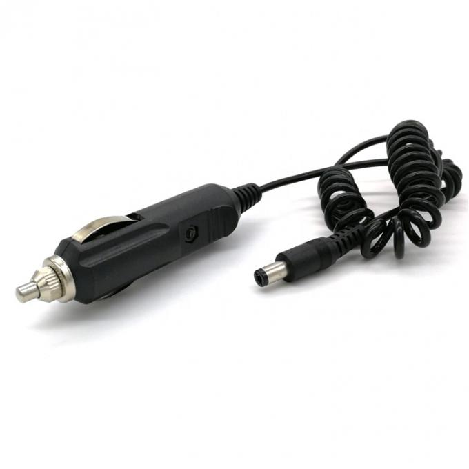 12V Spring Coiled Car DC Jack 5.5x2.1mm Cable de extensão do isqueiro de cigarros 3