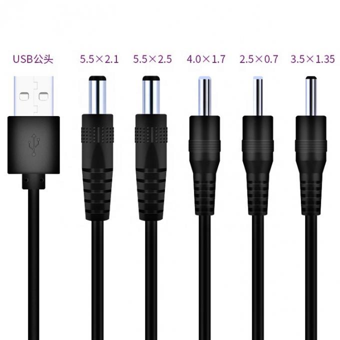 Personalização USB para DC 2.1x5.5mm 2.5x5.5mm 1.35x3.5mm 2.5x0.7mm 4.0x1.7mm Cabo de alimentação 2