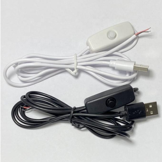 1m Lâmina LED Branca Negra Energia ligada e desligada Botão USB Tipo A Cabo de extensão do interruptor 4