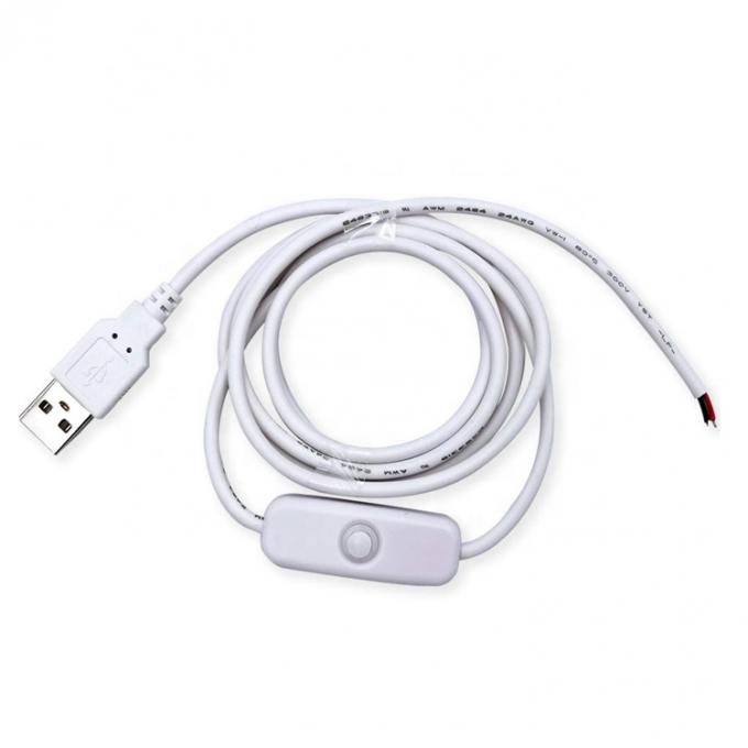1m Lâmina LED Branca Negra Energia ligada e desligada Botão USB Tipo A Cabo de extensão do interruptor 3