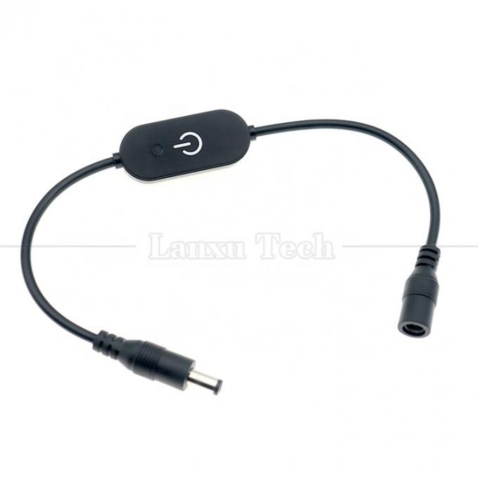 12V Homem para Mulher 5.5x2.1 Barril Jack DC Power Led Dimmer Switch Cable para luz LED 4
