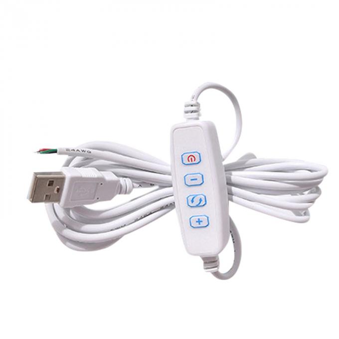 Interruptor de atenuação de energia de 5 V Cable de carregador USB para faixa LED 2