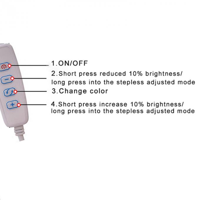 Interruptor de atenuação de energia de 5 V Cable de carregador USB para faixa LED 5
