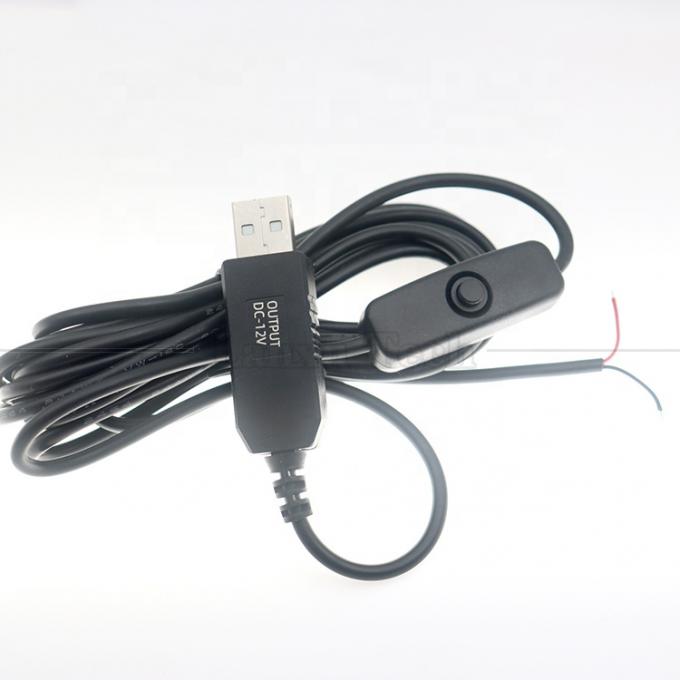 12V LED Strip Light Power on off Switch Conector USB para cabo de carregamento de conversor de fio aberto 2