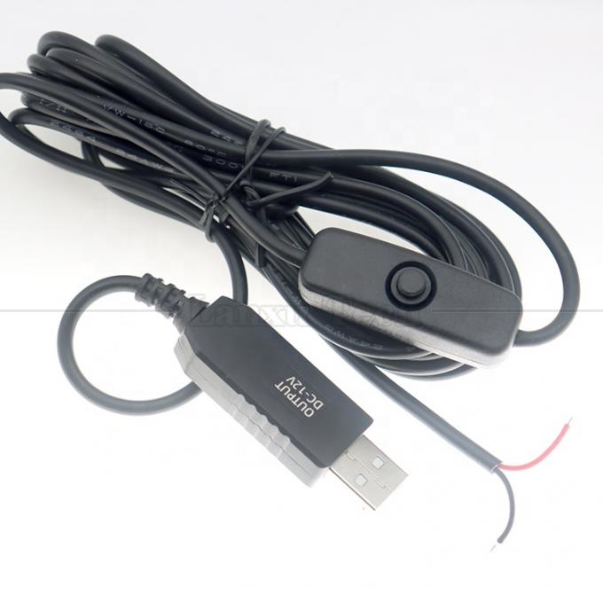 12V LED Strip Light Power on off Switch Conector USB para cabo de carregamento de conversor de fio aberto 5