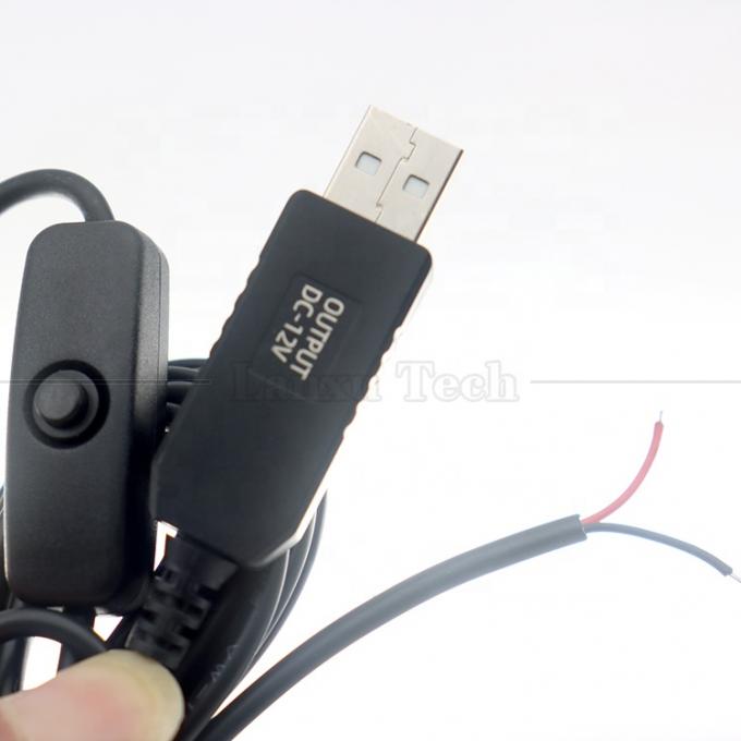 12V LED Strip Light Power on off Switch Conector USB para cabo de carregamento de conversor de fio aberto 4