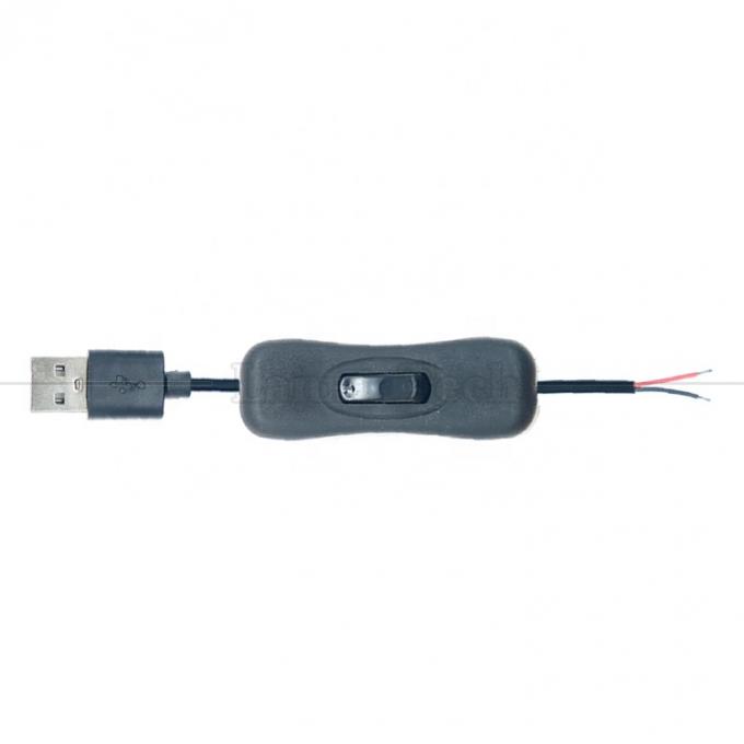 Alimentação ON OFF 1M USB A macho para abrir cabo de carregador de fio nu em lata com botão 304 Switch 6