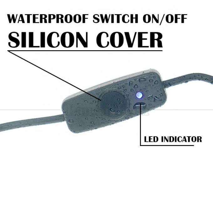 Indicador Luz Azul Capa de Silício Impermeável Botão de Pressão Homem para Fêmea Comutador de Alimentação ON OFF Cabo de Extensão USB 2