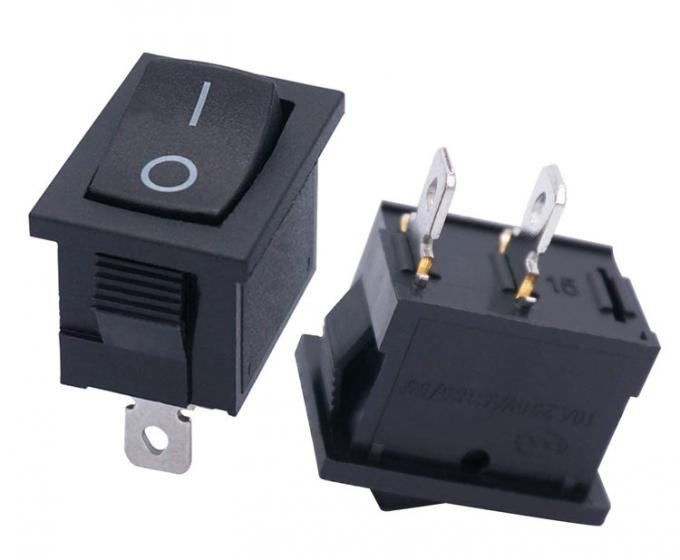 AC 6A/250V 10A/125V Negro 2 Pin Posição Snap em ON OFF Switch Rocker Boat elétrico 1