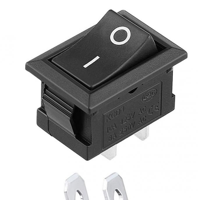 AC 6A/250V 10A/125V Negro 2 Pin Posição Snap em ON OFF Switch Rocker Boat elétrico 2