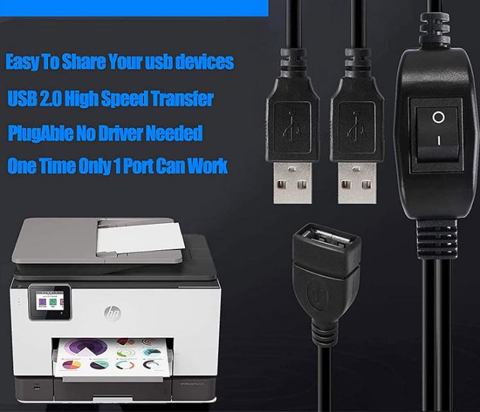 1 Mulher para 2 Dois Homens USB Y Splitter Impressora Compartilhamento de Comutador Cable para Impressora Scanner Speaker Mouse de teclado 8