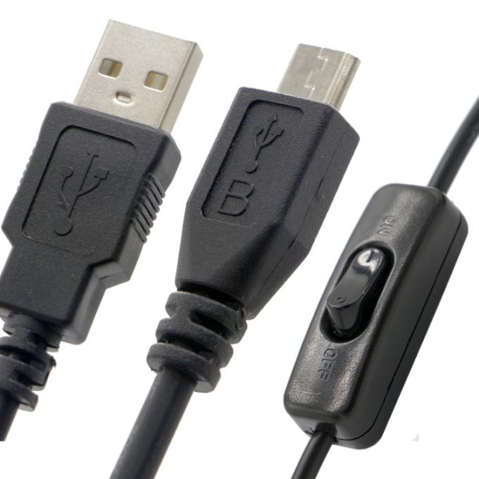 Alta qualidade 1M ON OFF controlador Micro B para USB A cabo de extensão com interruptor para lâmpada LED 2