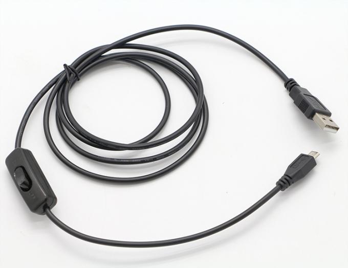 Alta qualidade 1M ON OFF controlador Micro B para USB A cabo de extensão com interruptor para lâmpada LED 5