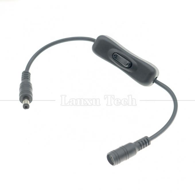 12V 24V Homem para Mulher 5.5x2.1mm Jack DC ON OFF 304 Switch Cable para lâmpada LED 1