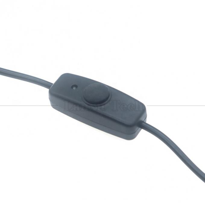 Cobertura de borracha de silicone à prova d'água em desligamento Push Button Switch 5V USB para abrir fios de 2 pinos nu cabo final para lâmpada de luz LED 1