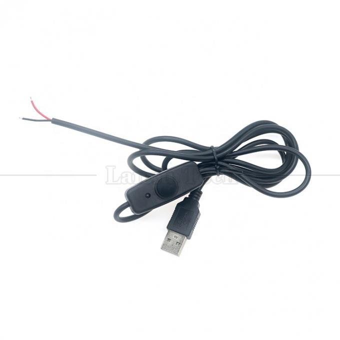 Cobertura de borracha de silicone à prova d'água em desligamento Push Button Switch 5V USB para abrir fios de 2 pinos nu cabo final para lâmpada de luz LED 2