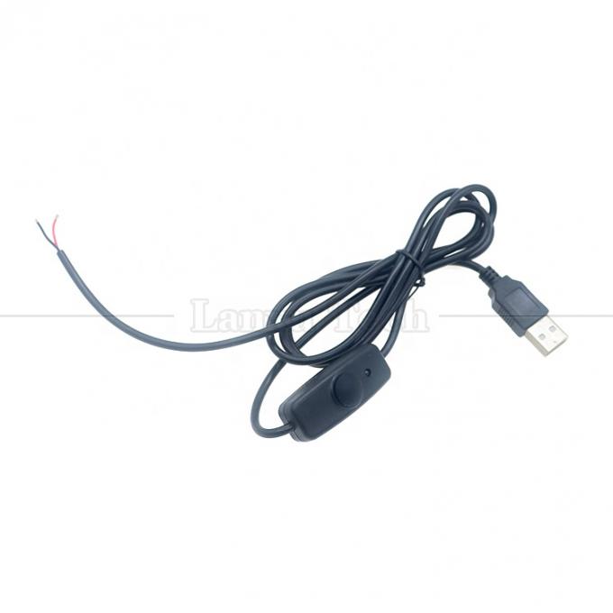 Cobertura de borracha de silicone à prova d'água em desligamento Push Button Switch 5V USB para abrir fios de 2 pinos nu cabo final para lâmpada de luz LED 4