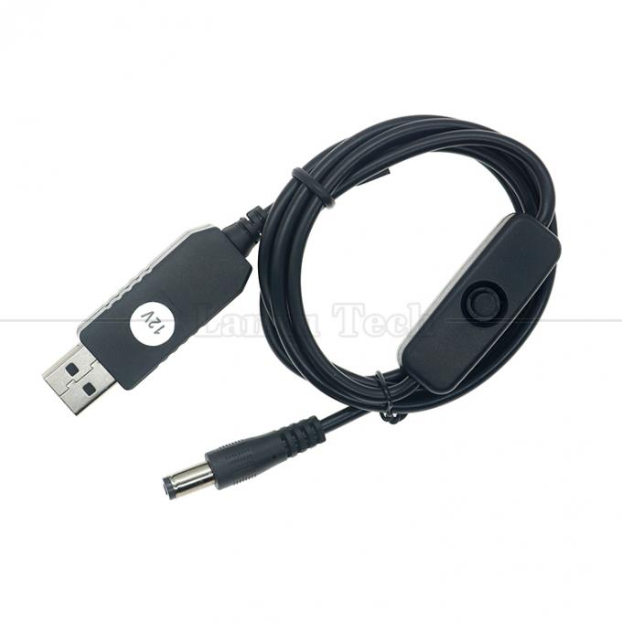 Reforço de alta qualidade 5V USB para 12V 9V DC 5.5x2.1mm Jack de barril Carregador de energia ON OFF Cable com interruptor para Router Fan LED Strip 3