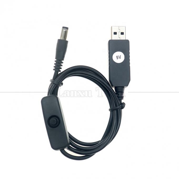 Reforço de alta qualidade 5V USB para 12V 9V DC 5.5x2.1mm Jack de barril Carregador de energia ON OFF Cable com interruptor para Router Fan LED Strip 5