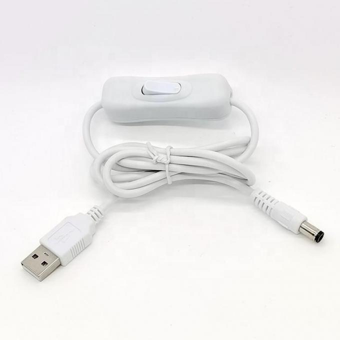 1m 5V USB para DC 5.5x2.1mm cabo de extensão de carregador de energia com interruptor ON OFF para LED 5