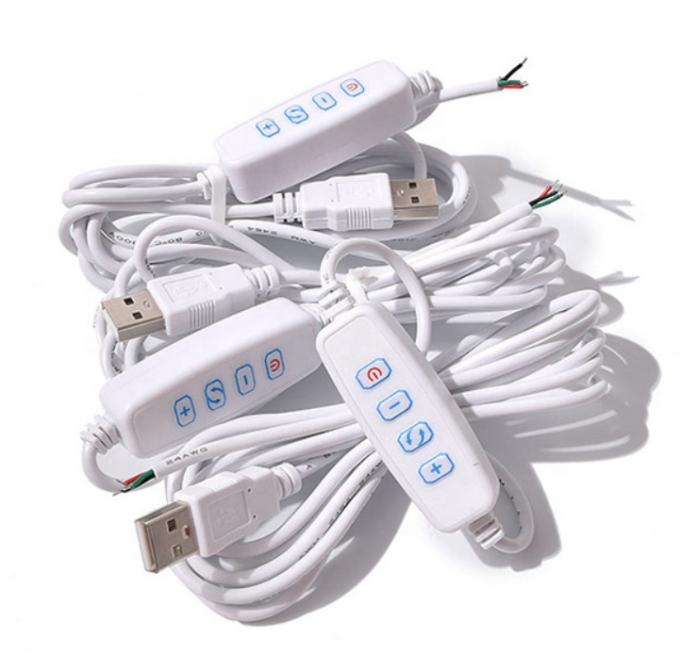 5V LED USB ON OFF Switch Cable Dimmer para lâmpada 3