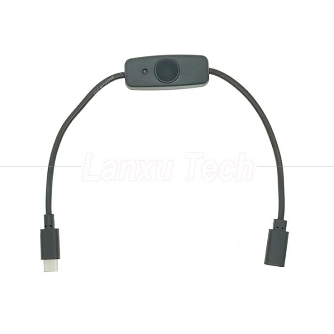 USB Tipo C Homem para Mulher em off Silicon Cap Switch Extension Cable para Raspberry Pi Lamp Fan 0