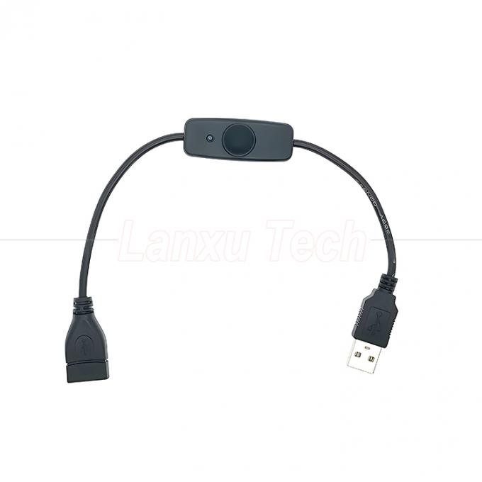 USB Tipo C Homem para Mulher em off Silicon Cap Switch Extension Cable para Raspberry Pi Lamp Fan 4