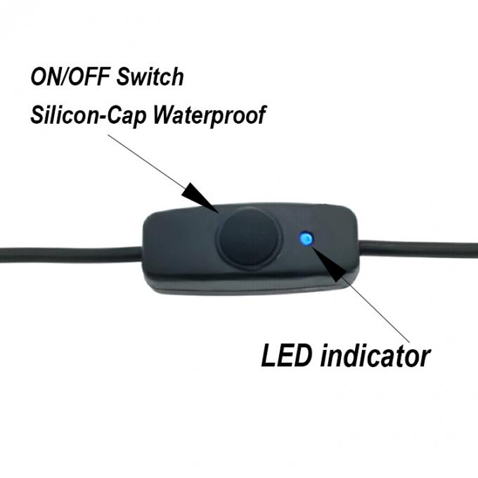 USB Tipo C Homem para Mulher em off Silicon Cap Switch Extension Cable para Raspberry Pi Lamp Fan 3