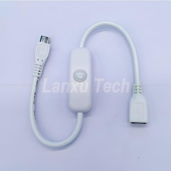 USB Micro B Mulher para Mulher Extensão ligada desligada Push Button 501 Switch Cable 1