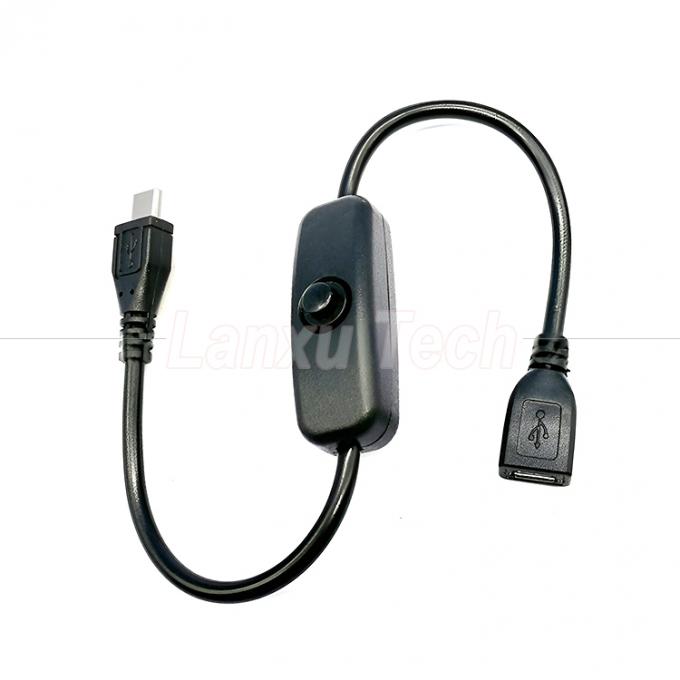 USB Micro B Mulher para Mulher Extensão ligada desligada Push Button 501 Switch Cable 0