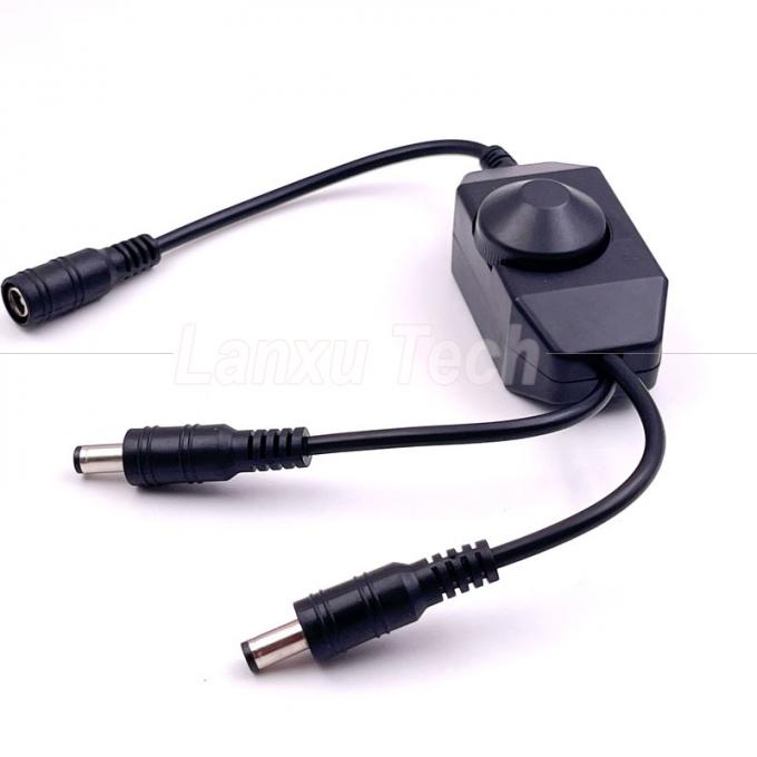 12v 1 Fêmea para Splitter 2 Homem Potência DC ligada e desligada Rotation Switch Controller LED Dimmer para lâmpada 0