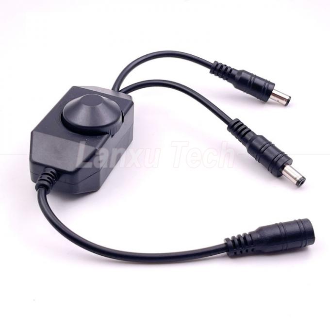 12v 1 Fêmea para Splitter 2 Homem Potência DC ligada e desligada Rotation Switch Controller LED Dimmer para lâmpada 4