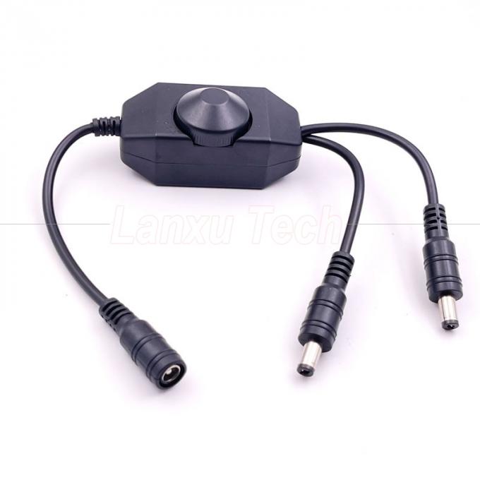 12v 1 Fêmea para Splitter 2 Homem Potência DC ligada e desligada Rotation Switch Controller LED Dimmer para lâmpada 2