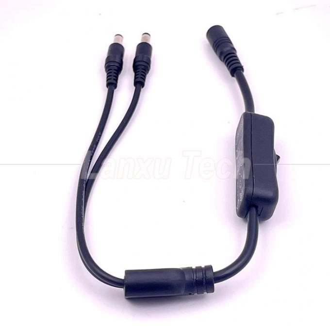 12v Splitter 1 Fêmea para 2 Machos DC Plug 5.5x2.1mm em off Switch Cord Cable para luz de lâmpada LED 3