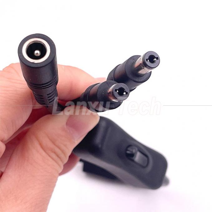 12v Splitter 1 Fêmea para 2 Machos DC Plug 5.5x2.1mm em off Switch Cord Cable para luz de lâmpada LED 2