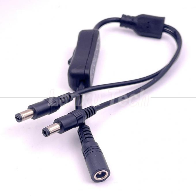 12v Splitter 1 Fêmea para 2 Machos DC Plug 5.5x2.1mm em off Switch Cord Cable para luz de lâmpada LED 4