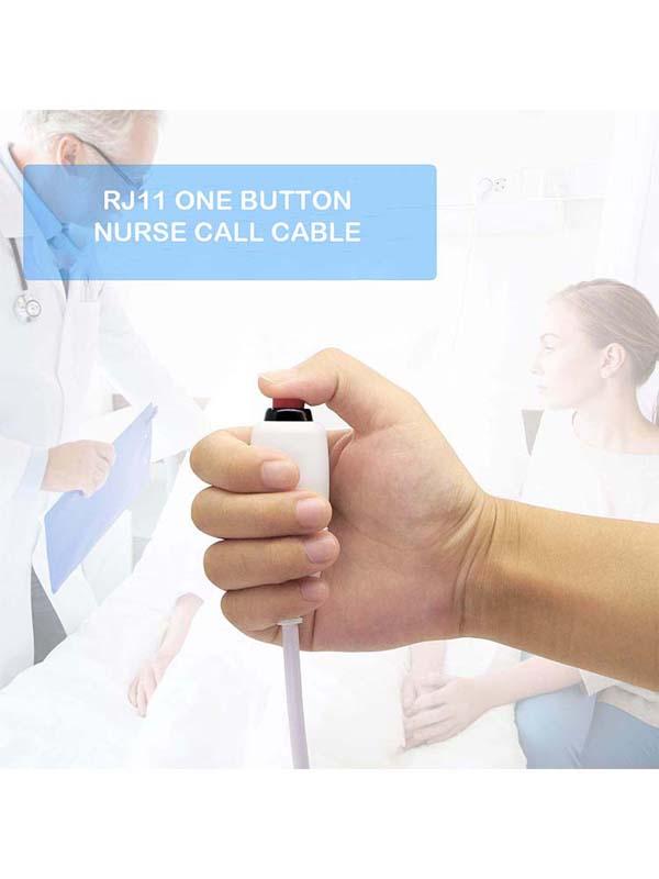 Custom 6.35 Single Button Switch Line Emergency Call Button Nurse Call Cable com clip para estação de enfermagem Sistema de chamada de enfermagem 8