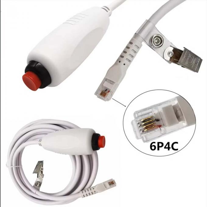 Customizado RJ11 6Pin 4Core Single Button Hand Grip Cable de chamada de enfermagem com clip para estação de enfermagem 0