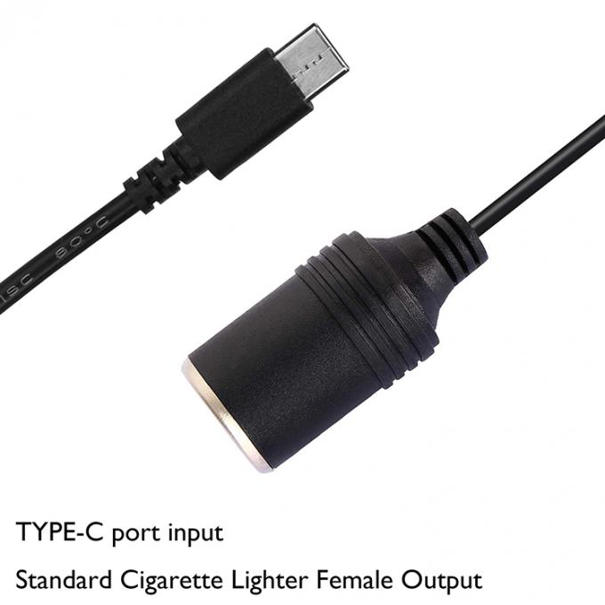 PD Carregamento 12v Saída USB Tipo C Homem para Cigarro Lighter Fêmea Socket Plug Adaptador de Energia Cable para carro 2