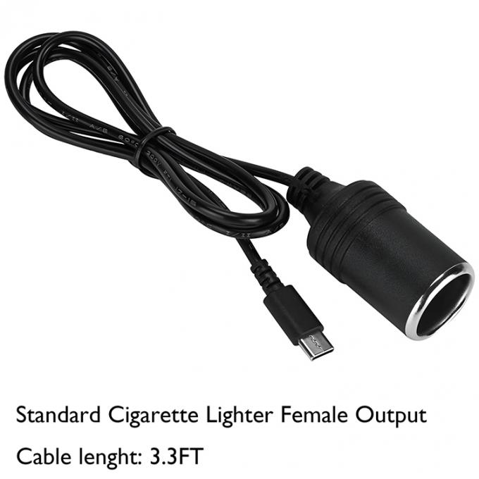 PD Carregamento 12v Saída USB Tipo C Homem para Cigarro Lighter Fêmea Socket Plug Adaptador de Energia Cable para carro 1