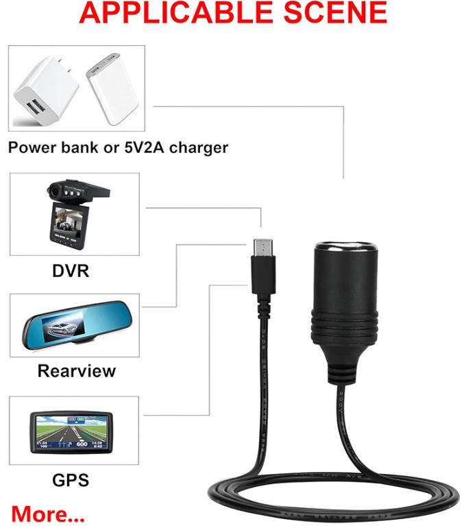 PD Carregamento 12v Saída USB Tipo C Homem para Cigarro Lighter Fêmea Socket Plug Adaptador de Energia Cable para carro 4