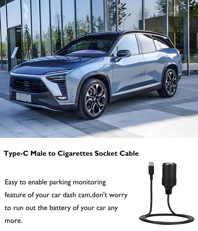 PD Carregamento 12v Saída USB Tipo C Homem para Cigarro Lighter Fêmea Socket Plug Adaptador de Energia Cable para carro 5